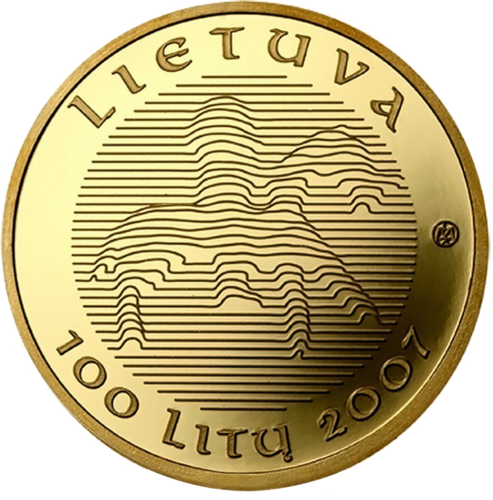 2007 Lietuvas vārda 1000 gadu jubileja 100 litu zelta monēta (2)