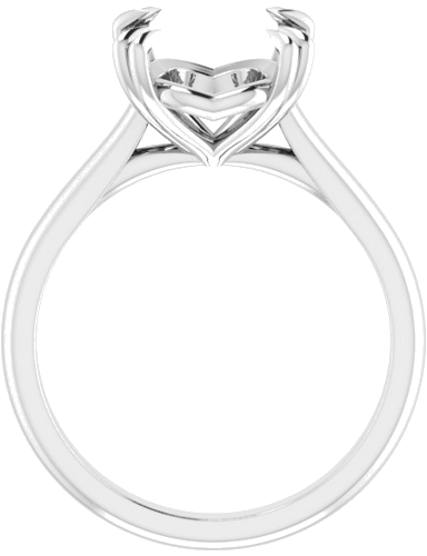 14K White 12x10 mm Oval Solitaire Engagement Ring Mounting (2)