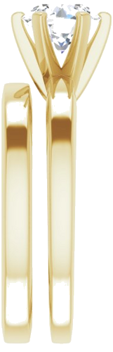 Sužadėtuvių Žiedas „Solitaire“ 585 Geltonojo Aukso Round 6.5mm (9)