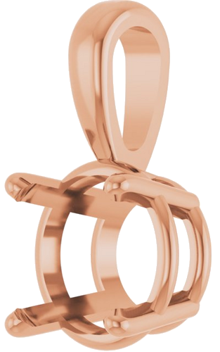 14K Rose 7.5 mm Round 4-Prong Pendant Mounting (2)