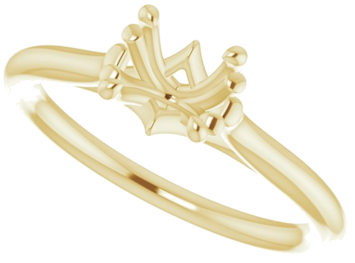 14K Yellow 5.8 mm Round Solitaire Engagement Ring Mounting (5)