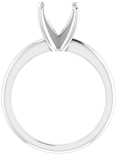 14K White  6.5 mm Square Solitaire Engagement Ring Mounting (2)