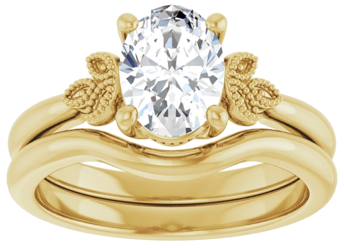 14K Yellow 8x6 mm Oval Solitaire Engagement Ring Mounting (8)