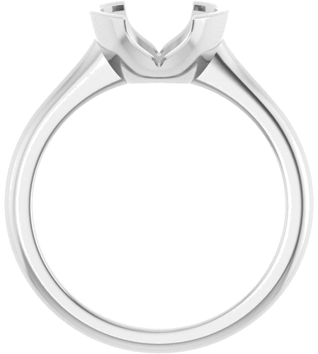 14K White 8 mm Round Solitaire Engagement Ring Mounting (2)