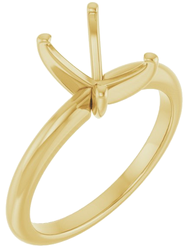 14K Yellow  8x6 mm Emerald Solitaire Engagement Ring Mounting (1)