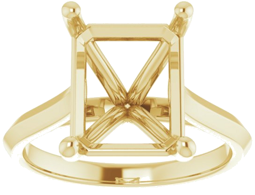 Sužadėtuvių Žiedas „Solitaire“ 585 Geltonojo Aukso Emerald 11mm x 9mm (3)