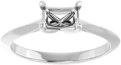 Sužadėtuvių Žiedas „Solitaire“ 585 Baltojo Aukso Emerald 6mm x 4mm (3)