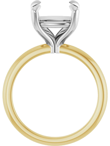 Sužadėtuvių Žiedas 585 Baltojo Ir Geltonojo Aukso Cushion 10mm (2)