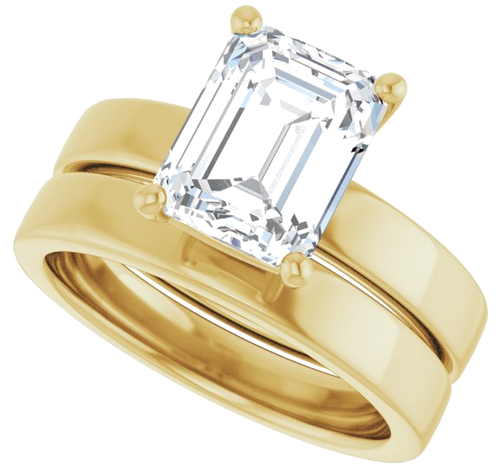 14K Yellow 9x7 mm Emerald Solitaire Engagement Ring Mounting (10)