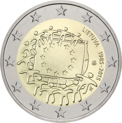 2015 Lietuva Europos vėliava 2 eurų moneta (1)