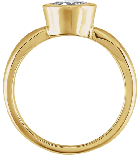 Sužadėtuvių Žiedas „Bezel-Set Solitaire“ 585 Geltonojo Aukso Round 5.2mm (4)