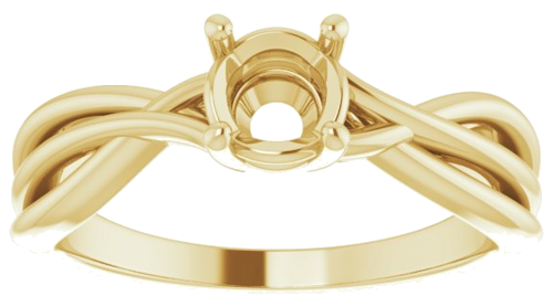 Sužadėtuvių Žiedas „Solitaire“ 585 Geltonojo Aukso Round 5.2mm (3)