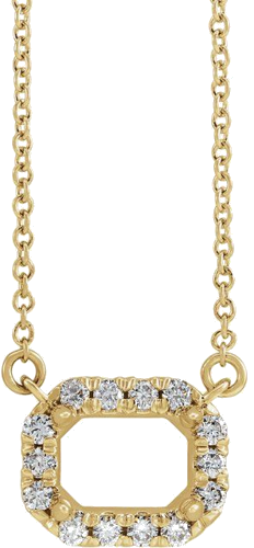 Pakabukas „French-Set Halo-Style“ 585 Geltonojo Aukso Emerald 8mm x 6mm (1)