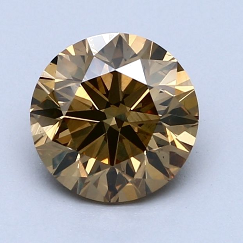 1.59 carat Fancy Deep Brownish Brown Yellow-SI1 GD cut Natūralus Round Deimantas (1)