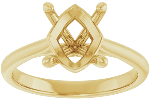 Sužadėtuvių Žiedas „Solitaire“ 585 Geltonojo Aukso Oval 10mm x 8mm (3)