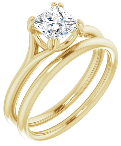 Sužadėtuvių Žiedas „Twin-Prong Solitaire“ 14k yellow gold Square 5.5mm (6)