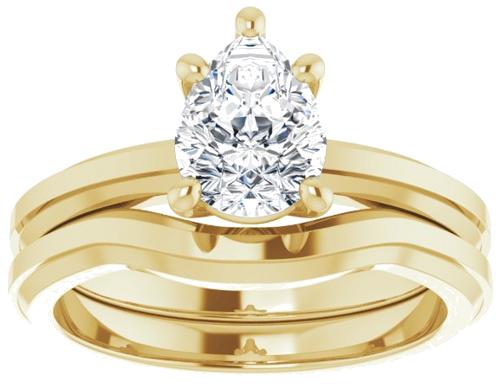 14K Yellow 8x6 mm Pear Solitaire Engagement Ring Mounting (8)