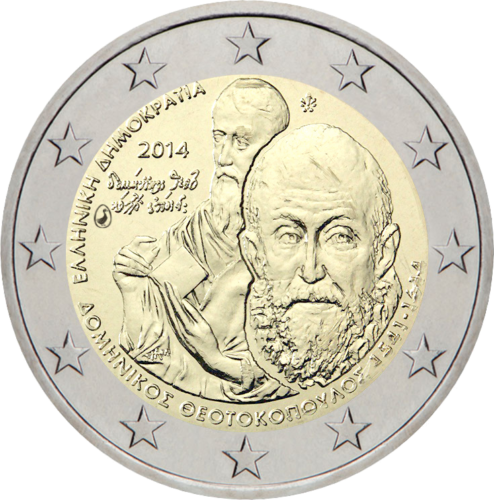 2014 Гърция Доменикос Теокопулос монета от 2 евро (1)