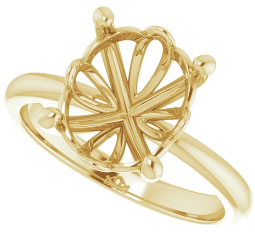 Sužadėtuvių Žiedas „Solitaire“ 585 Geltonojo Aukso Oval 11mm x 9mm (5)