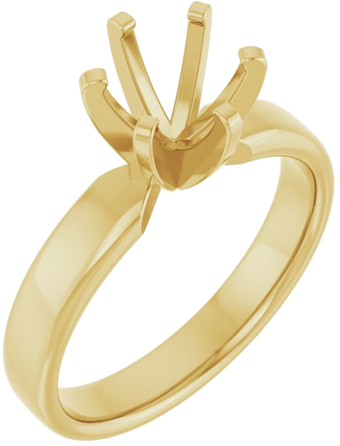 14K Yellow 7 mm Round Solitaire Engagement Ring Mounting (1)