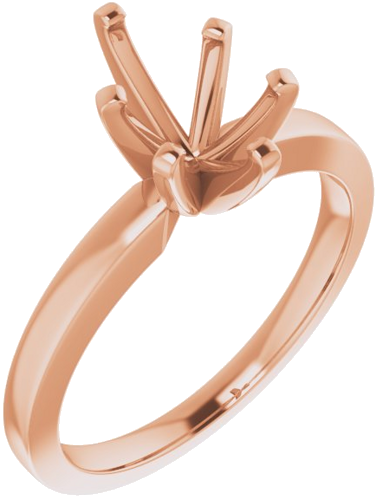 14K Rose 9x6 mm Pear Solitaire Engagement Ring Mounting (1)