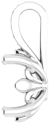 Pakabukas „Solitaire“ 585 Baltojo Aukso Oval 9mm x 7mm (3)