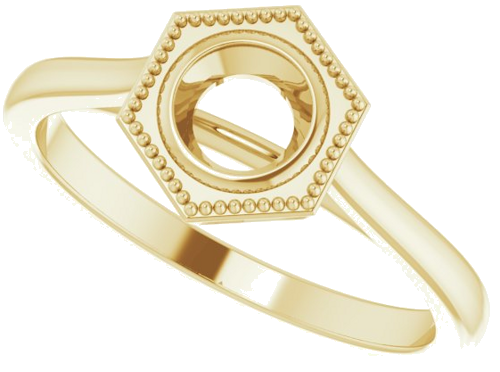 Sužadėtuvių Žiedas „Solitaire“ 585 Geltonojo Aukso Round 5.2mm (5)