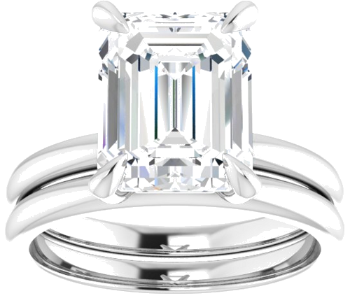 Platinum  10x8 mm Emerald Solitaire Engagement Ring Mounting (8)