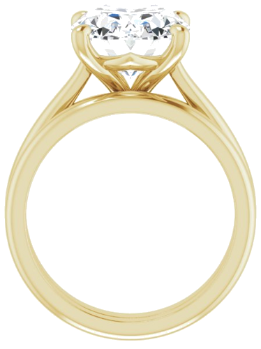 Sužadėtuvių Žiedas „Solitaire“ 585 Geltonojo Aukso Oval 12mm x 10mm (7)