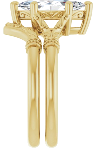 Sužadėtuvių Žiedas „Split Shank“ 585 Geltonojo Aukso Marquise 12mm x 6mm (9)