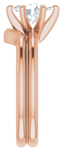 18K Rose  8x6 mm Oval Solitaire Engagement Ring Mounting (9)