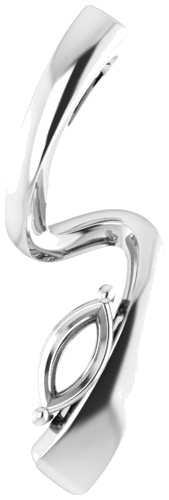 14K White  6x3 mm Marquise Pendant Mounting (1)