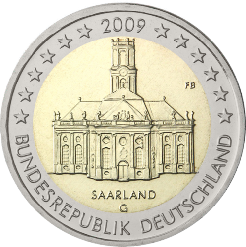 2009 Vokietija Saros žemė 2 eurų monetos (1)