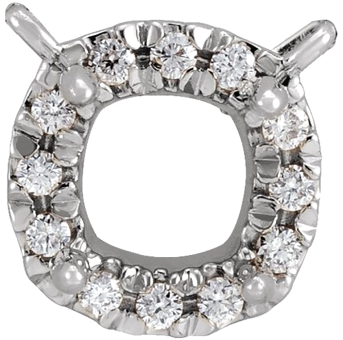 Pakabukas „Halo-Style“ 585 Baltojo Aukso Square 3mm (1)