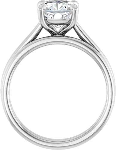 Platinum  7 mm Cushion Solitaire Engagement Ring Mounting (7)