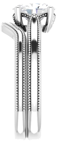 Sužadėtuvių Žiedas „Solitaire“ 585 Baltojo Aukso Oval 8mm x 6mm (9)