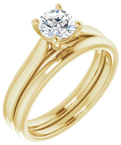 Sužadėtuvių Žiedas 18k yellow gold Round 5.5mm (6)