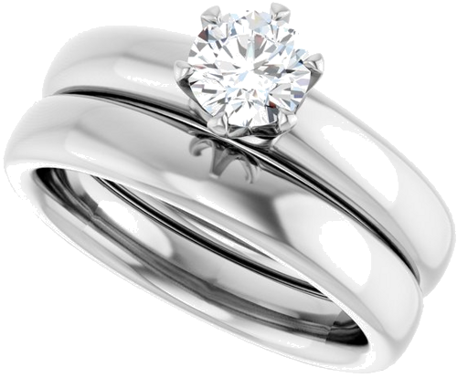 14K White 5.2 mm Round Engagement Ring Mounting (10)