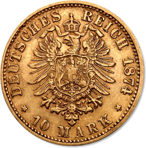 10 Marks Ludwig II gold coin Bavaria German Empire (2)