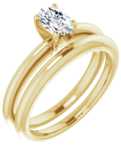 14K Yellow  6x4 mm Oval Solitaire Engagement Ring Mounting (6)