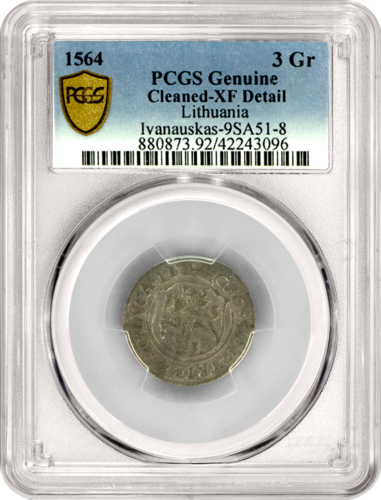 3 монети 1564 Почистена-XF Подробно (Сертифицирано от PCGS) (1)