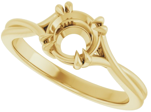 Sužadėtuvių Žiedas „Solitaire“ 585 Geltonojo Aukso Round 6.5mm (5)