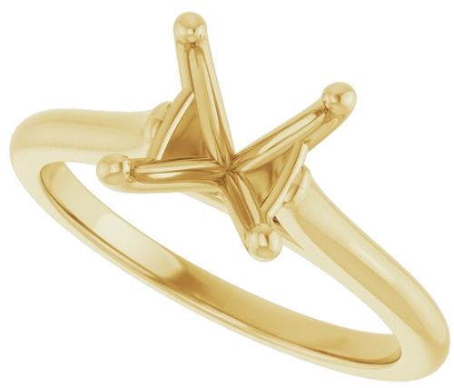 Sužadėtuvių Žiedas „Solitaire“ 585 Geltonojo Aukso Round 8mm (5)