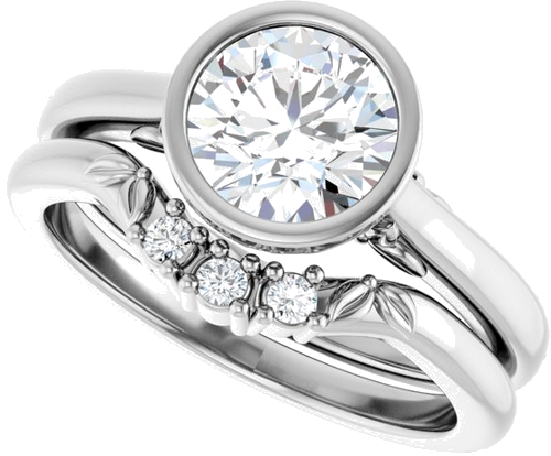 14K White 7 mm Round Solitaire Engagement Ring Mounting (10)