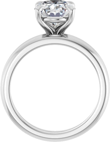 Sužadėtuvių Žiedas 585 Baltojo Aukso Oval 10mm x 8mm (7)