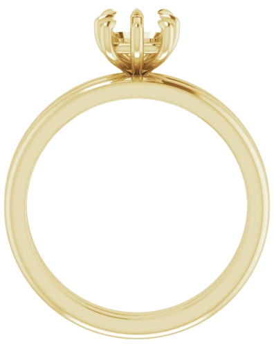 14K Yellow 7x5 mm Emerald Solitaire Engagement Ring Mounting (7)
