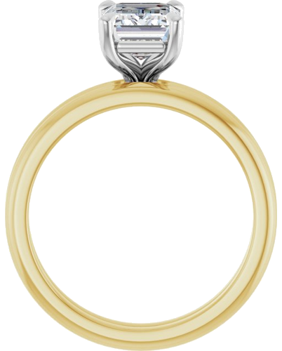 Sužadėtuvių Žiedas 585 Baltojo Ir Geltonojo Aukso Emerald 8mm x 6mm (7)