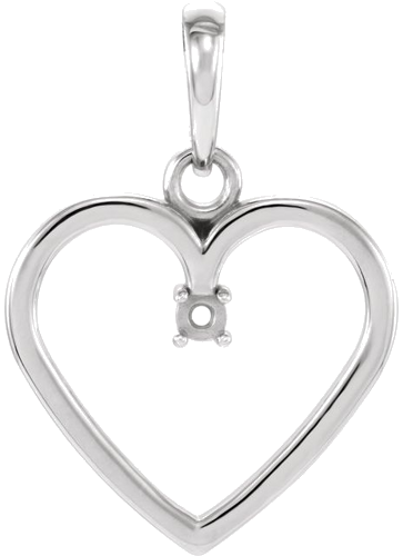 Pakabukas „Heart“ 585 Baltojo Aukso Round 1.7mm (1)