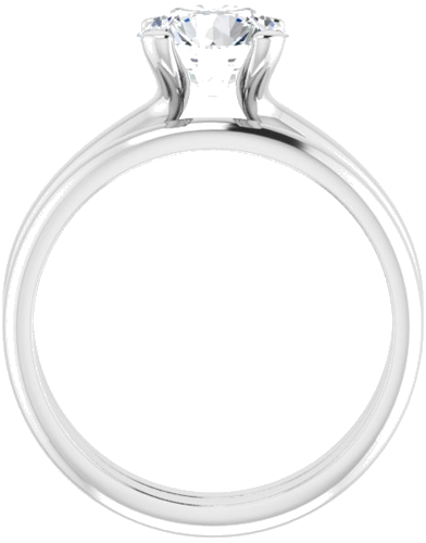 14K White 7.4 mm Round Solitaire Engagement Ring Mounting (5)