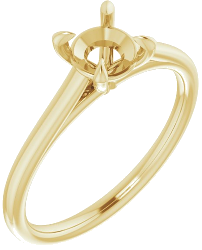 14K Yellow  5.8 mm Round Solitaire Engagement Ring Mounting (1)